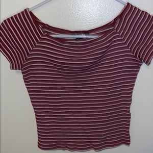 Cute off the shoulder stripped top from Jennyfer